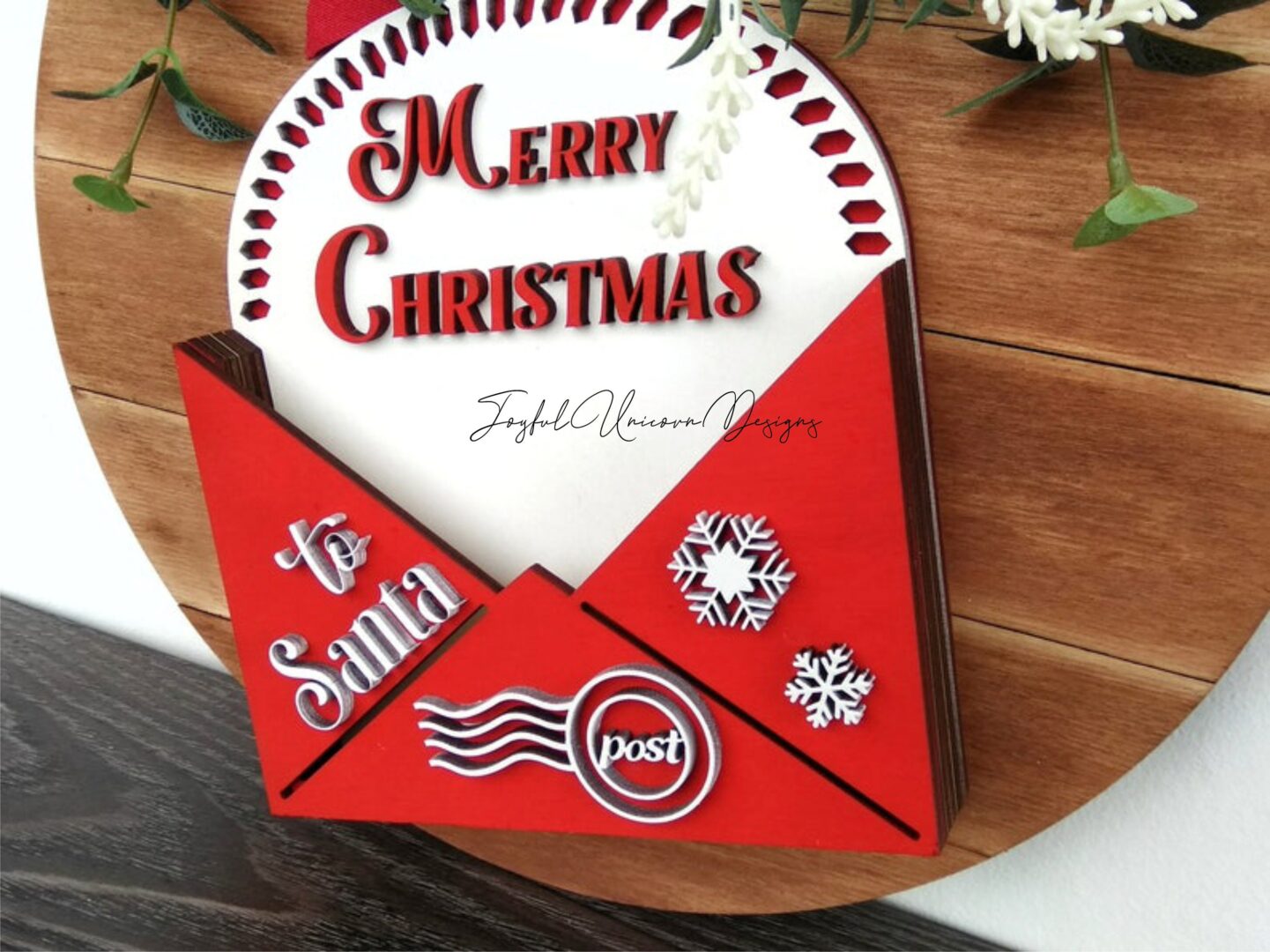 Letters To Santa MailBox SVG North Pole MailBox Merry Christmas Sign SVG Glowforge Cricut Xtool Ready Files Christmas Layered Design SVG - Image 2