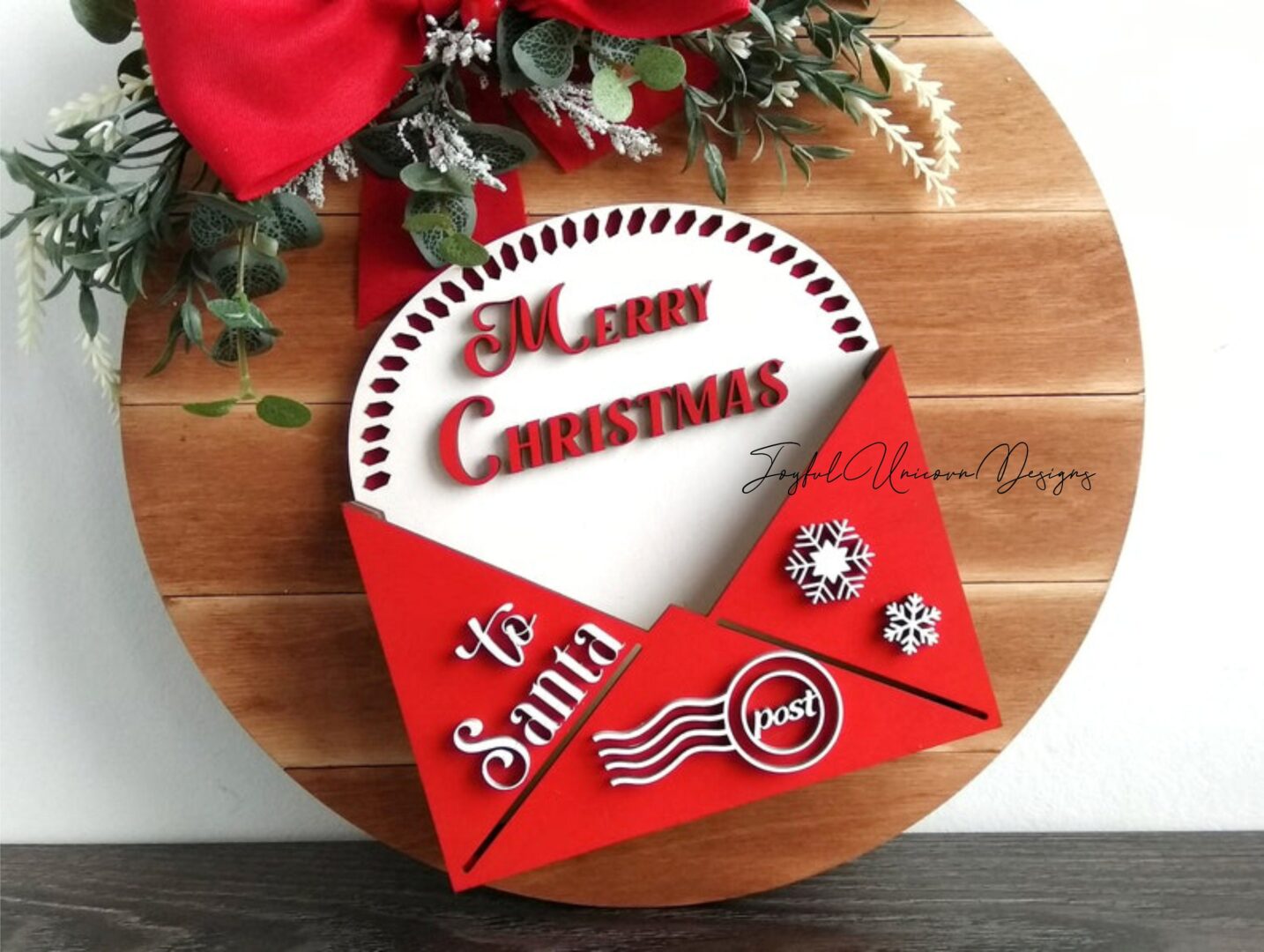 Letters To Santa MailBox SVG North Pole MailBox Merry Christmas Sign SVG Glowforge Cricut Xtool Ready Files Christmas Layered Design SVG - Image 5