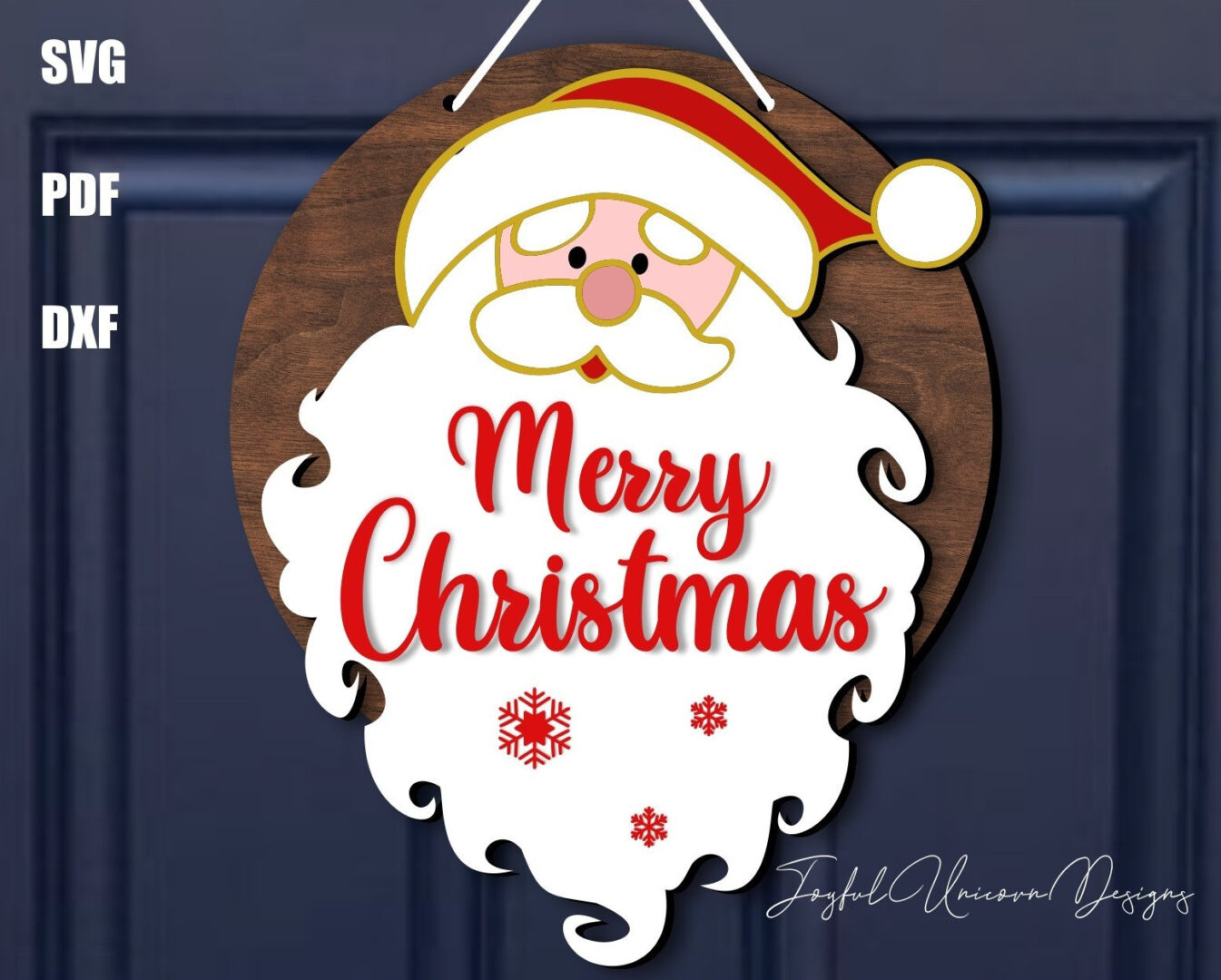 Christmas Wood Door Hangers SVG Bundle, Glowforge Ready file, Christmas Round Sign SVG, Laser cut files, Christmas Welcome Sign svg file - Image 3