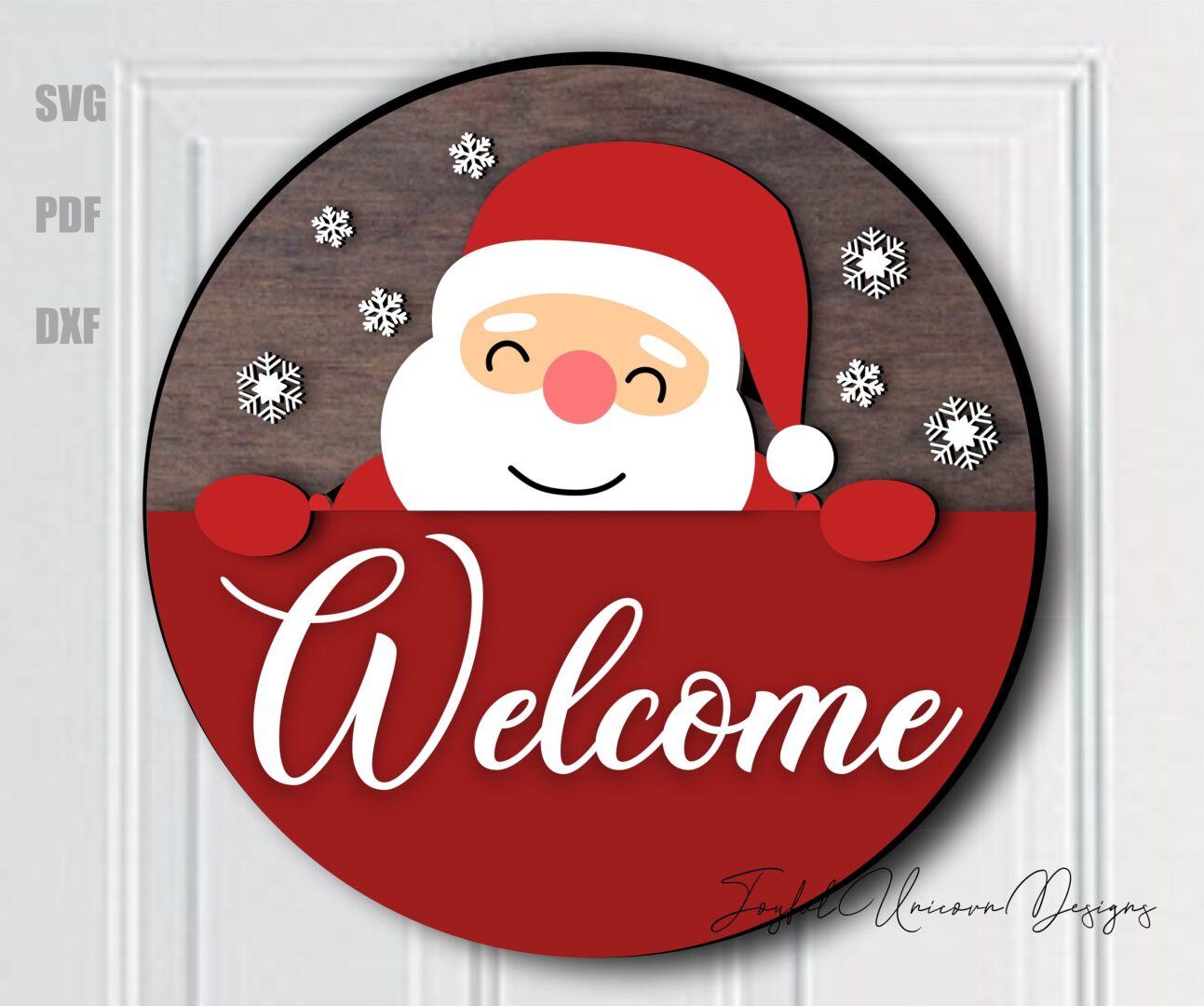 Christmas Wood Door Hangers SVG Bundle, Glowforge Ready file, Christmas Round Sign SVG, Laser cut files, Christmas Welcome Sign svg file - Image 4