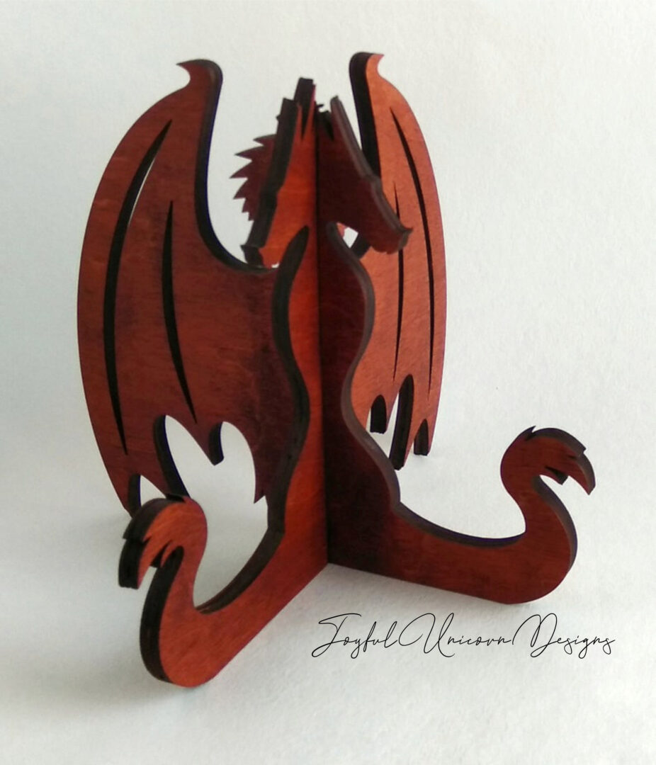 Dragon Easel Stand SVG, Glowforge Ready file, Laser Cut Easel Stand, Wood Plate Holder SVG, Plate State Template SVG, 3D Dragon svg - Image 5