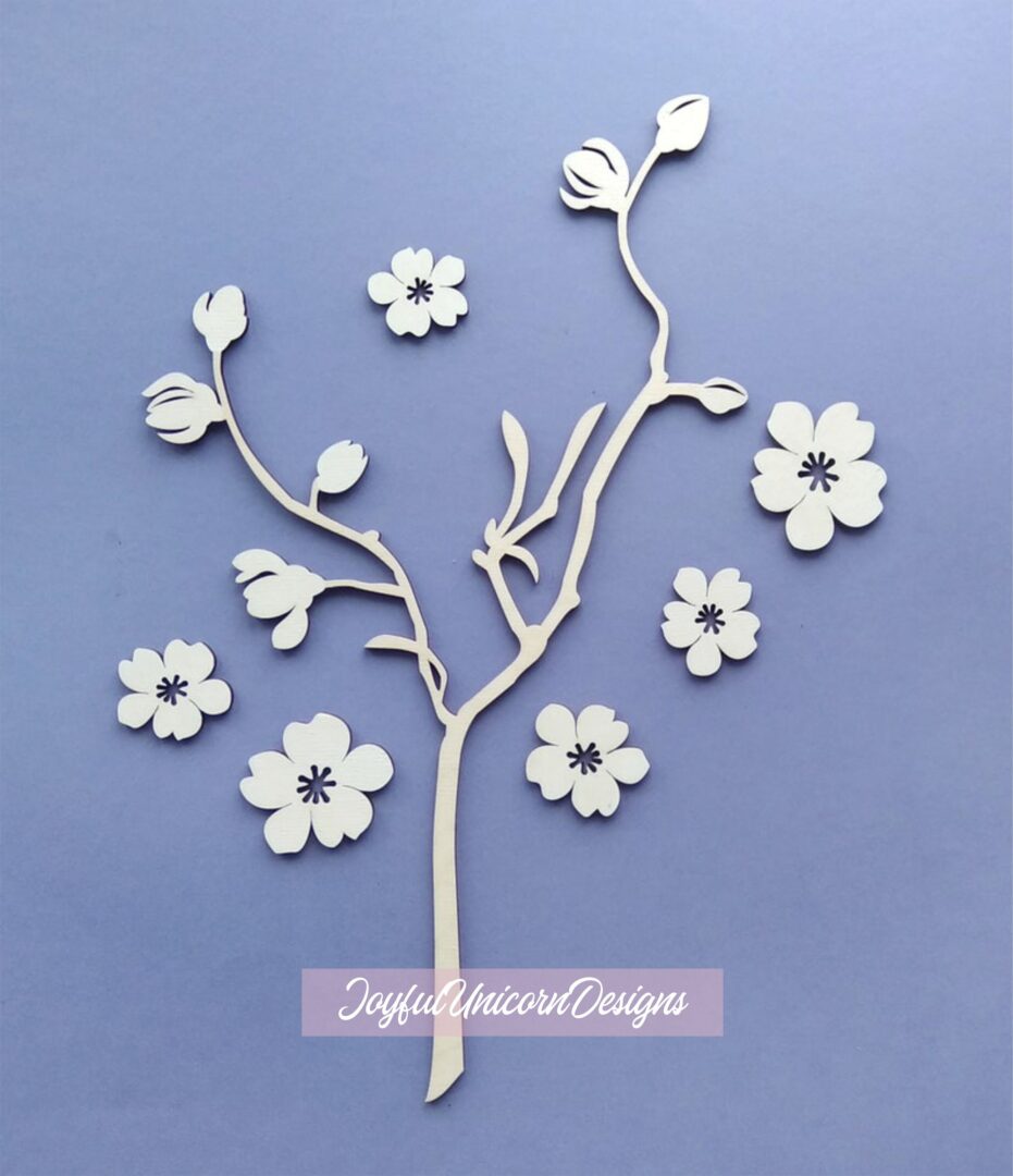 Cherry Blossom SVG, Laser Cut Flowers, Sakura SVG, Japanese Flower SVG, Laser Cut File for Cricut and Glowforge, Wooden Flower svg - Image 3