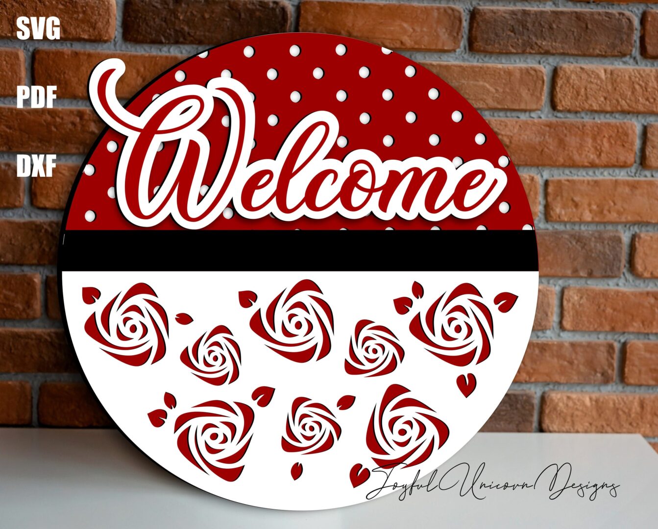 Valentine's Day Sign SVG Bundle, Welcome Door Hanger SVG, Wood Round Sign SVG, Glowforge svg Files, Laser Cut Files, Valentine Decor svg - Image 2