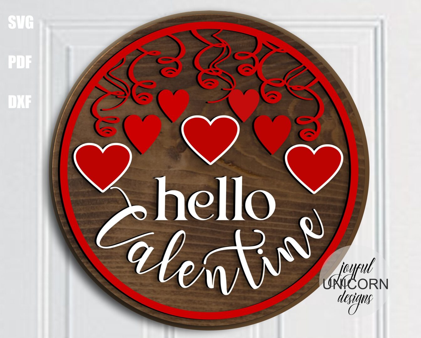 Valentine's Day Sign SVG Bundle, Welcome Door Hanger SVG, Wood Round Sign SVG, Glowforge svg Files, Laser Cut Files, Valentine Decor svg - Image 5