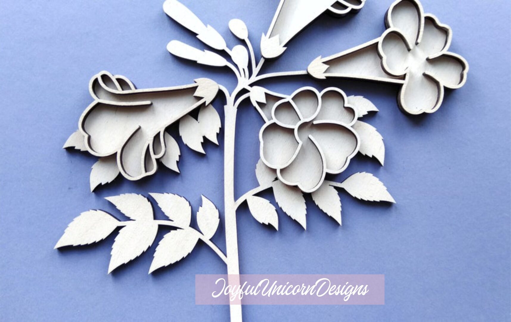 Trumpet Vine Flower SVG, Laser Cut Flower SVG, Laser Cut File for Cricut and Glowforge, Layered Flower SVG, Garden Flower svg - Image 4