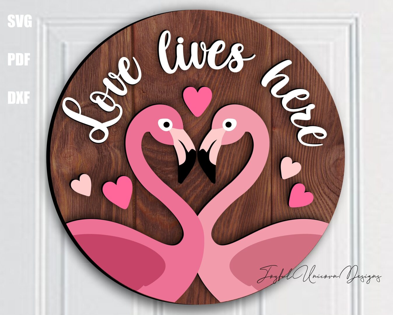 Valentine's Day Sign SVG Bundle, Welcome Door Hanger SVG, Wood Round Sign SVG, Glowforge svg Files, Laser Cut Files, Valentine Decor svg - Image 7