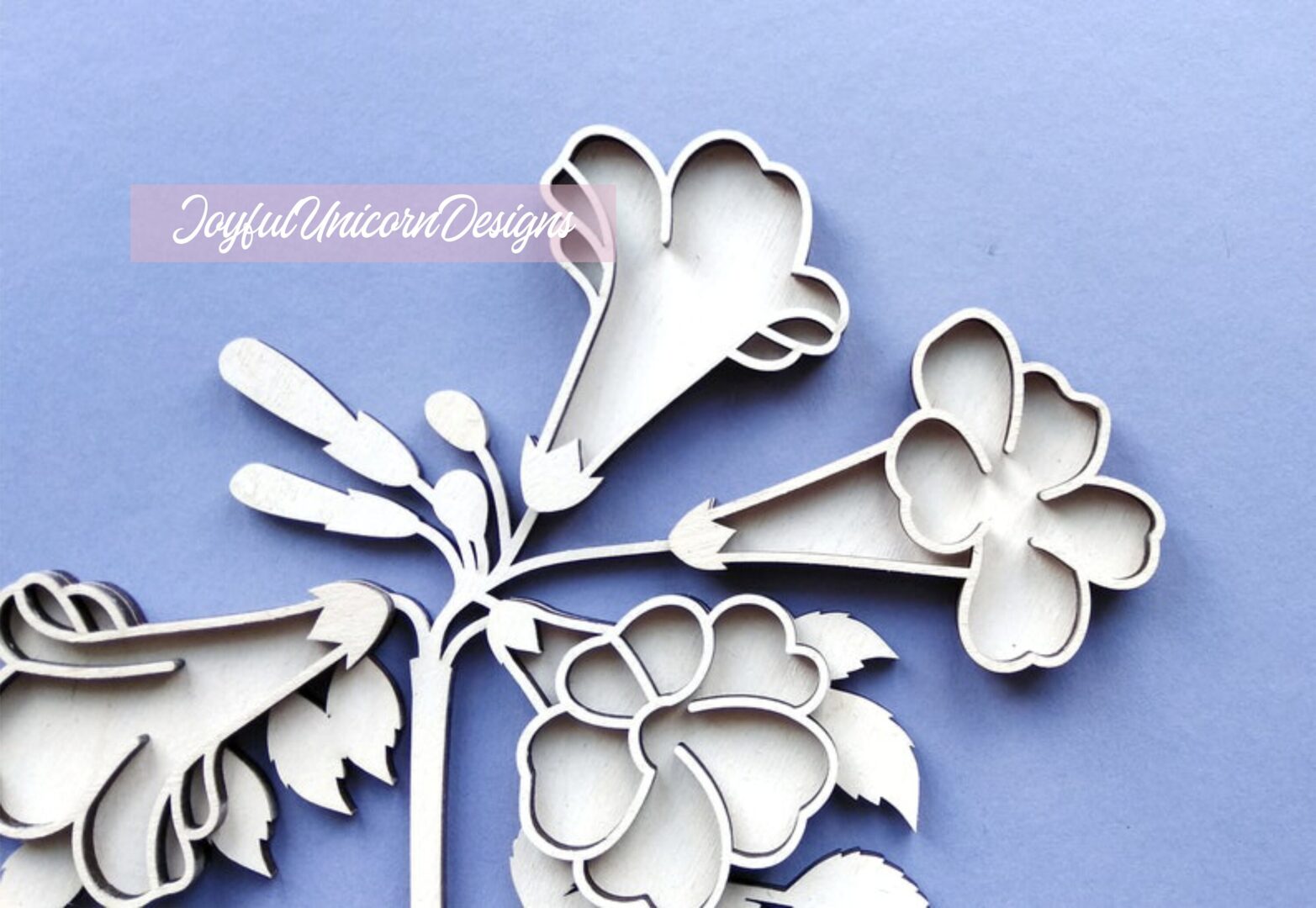 Trumpet Vine Flower SVG, Laser Cut Flower SVG, Laser Cut File for Cricut and Glowforge, Layered Flower SVG, Garden Flower svg - Image 3