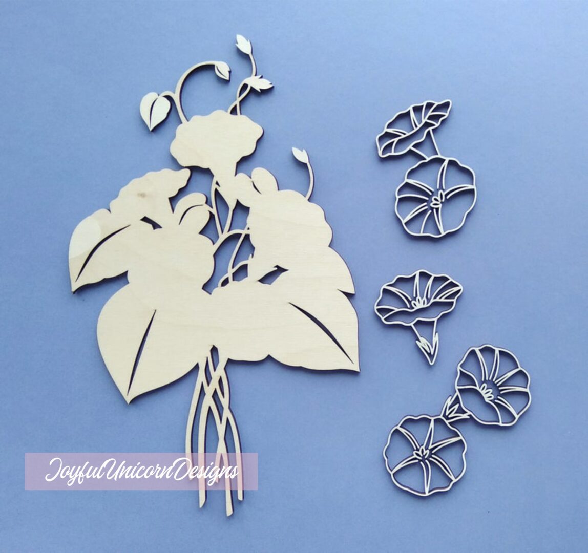 Morning Glory Flower SVG, Moonflower SVG, Wildflower SVG, Laser Cut File for Cricut and Glowforge, Layered Flower svg - Image 2