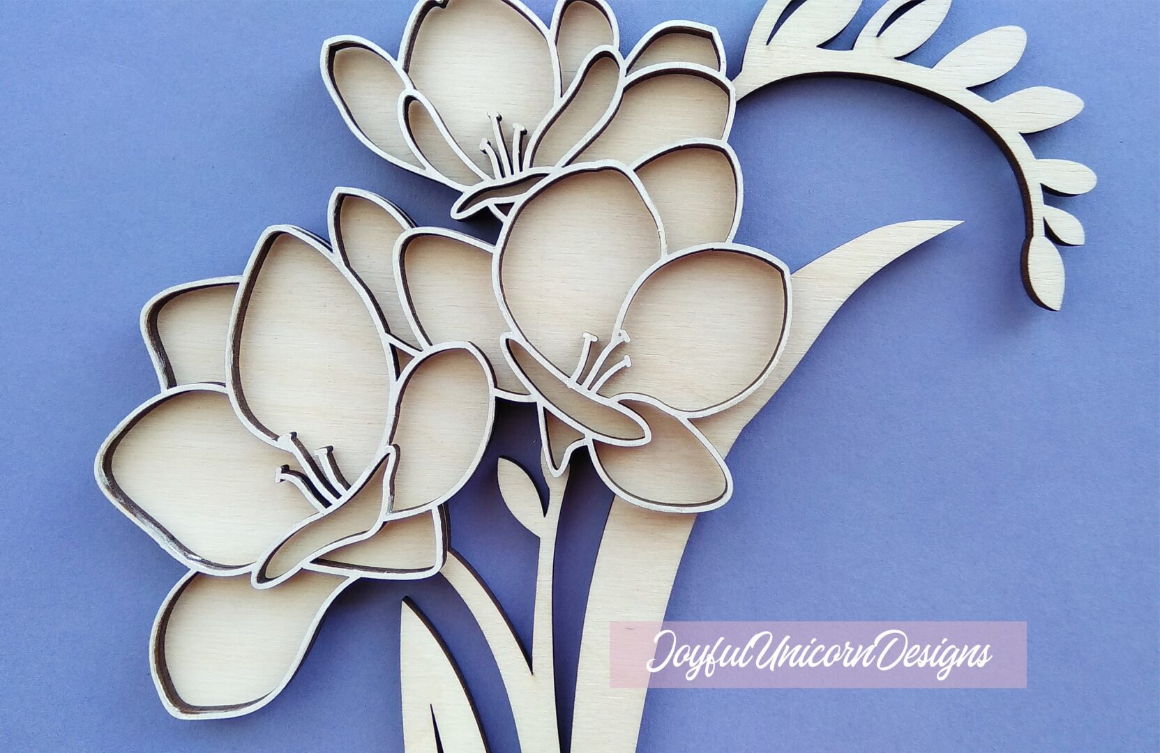 Freesia Flower SVG, Laser cut Flower for Cricut and Glowforge, Laser Cut File, Wood Flower SVG, Wildflower SVG, Layered Flower svg - Image 2