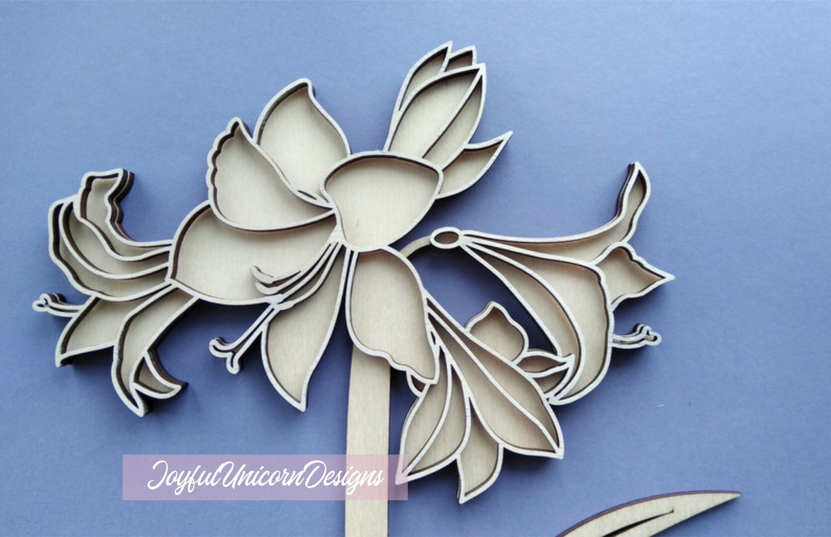Amaryllis Flower SVG, Home Plant SVG, Laser Cut Flower for Cricut and Glowforge, Laser Cut Plant, Layered Flower SVG - Image 2