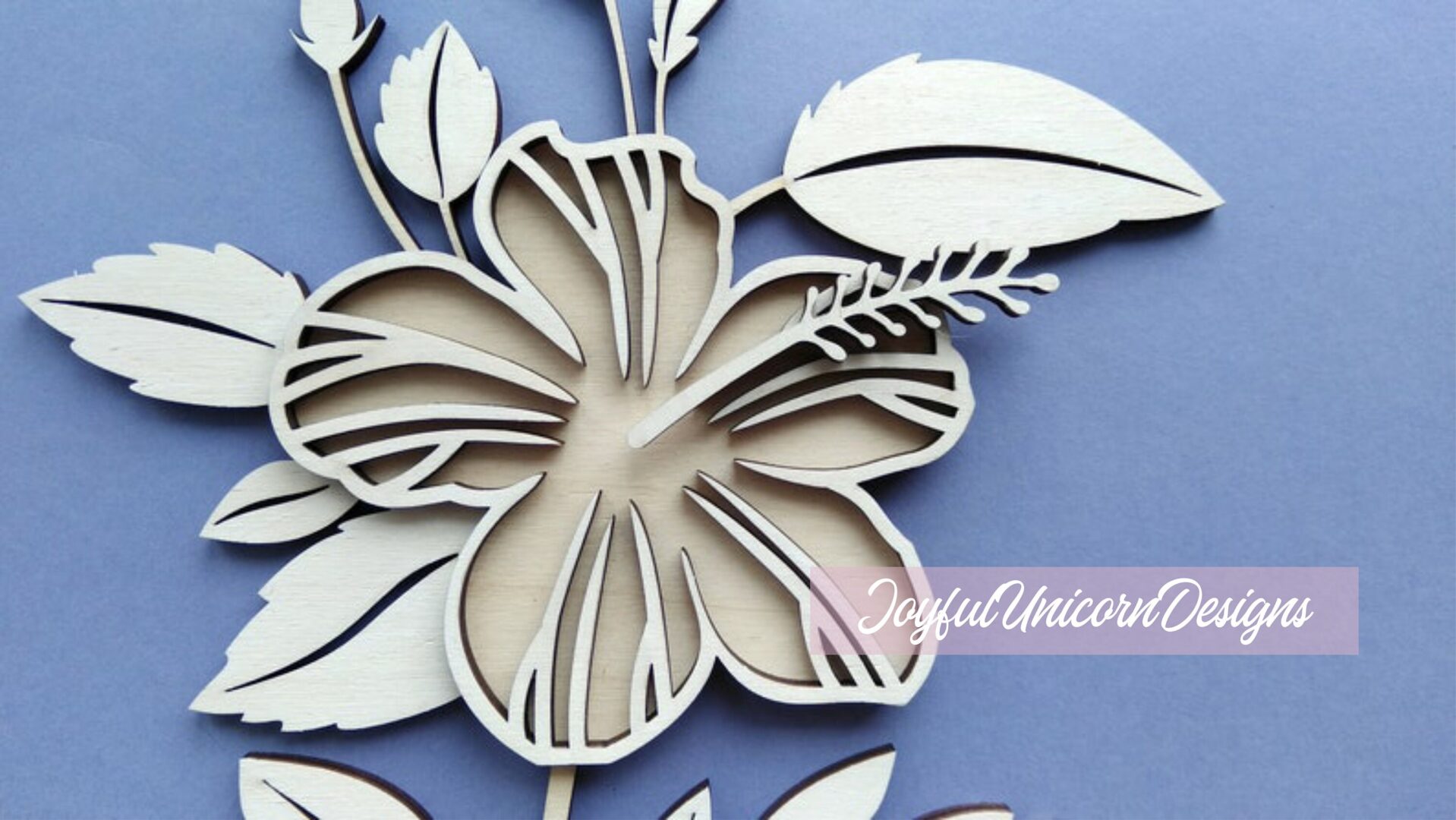 Hibiscus Flower SVG, Tropical Flower SVG, Hawaii Flower SVG, Laser Cut Flower for Cricut and Glowforge, Wildflower svg, Layered Flower svg - Image 2