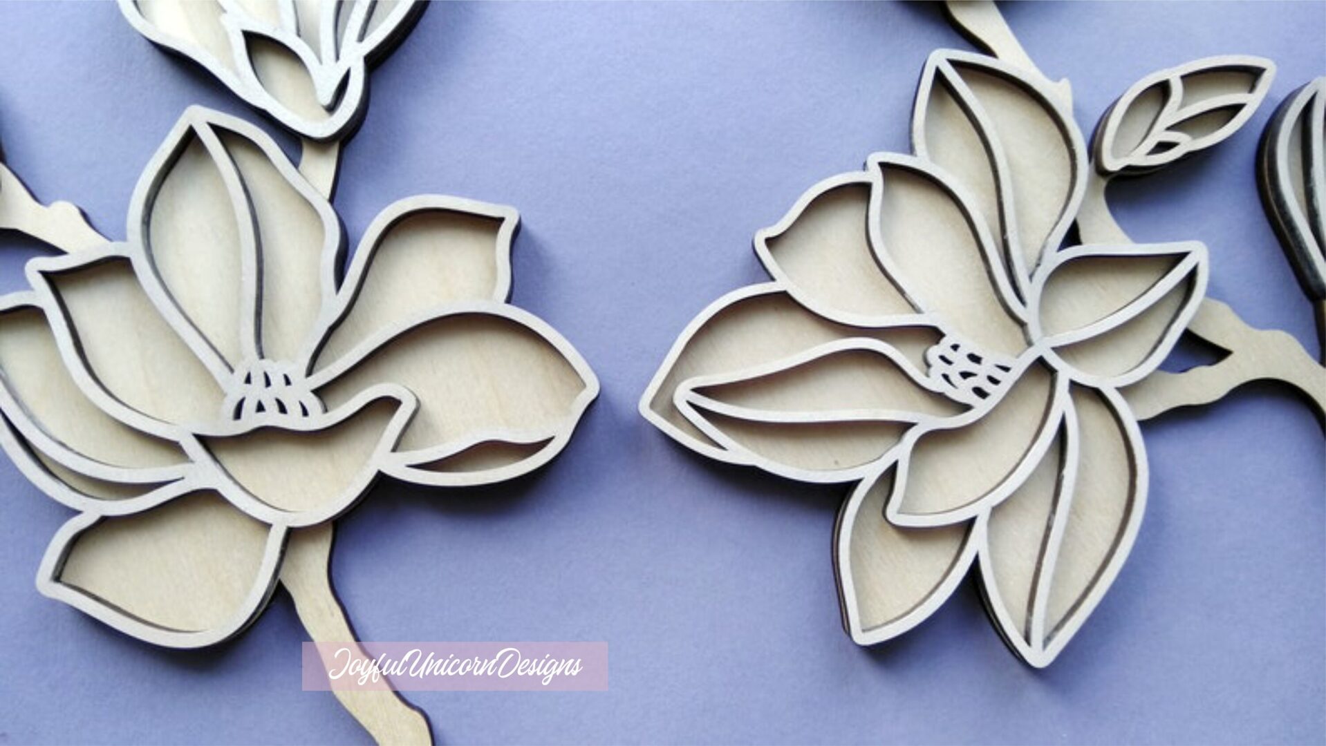 Magnolia Flower SVG, Magnolia Branch SVG, Magnolia SVG Bundle, Laser Cut Flowers for Cricut and Glowforge, Laser Cut File, Layered Flower - Image 2