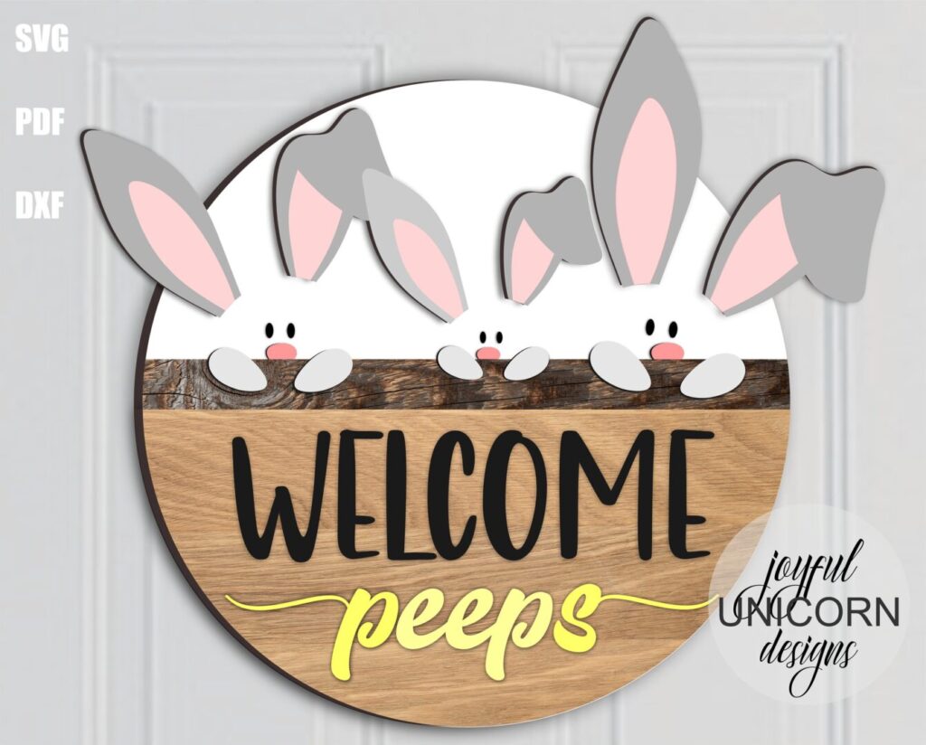 Easter Round Sign SVG Bundle, Easter Welcome Door Hanger SVG Bundle ...