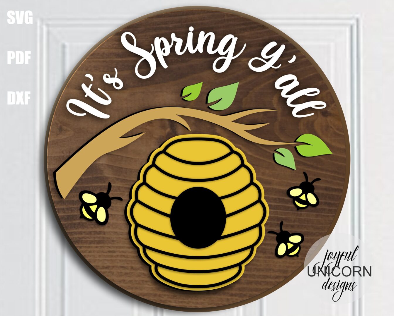 Spring Round Sign SVG Bundle, Hello Spring Door Hanger SVG, Spring ...