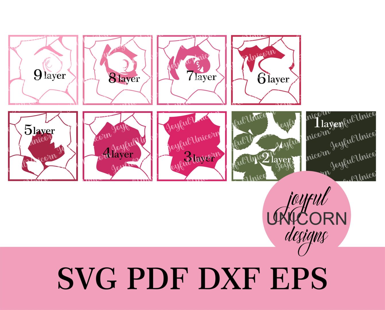 3D Rose Layered Rose SVG, Rose Mandala SVG, Glowforge and Cricut Ready File, 3D Flower svg, Multilayer Mandala, CNC File, Laser Cut Template - Image 3