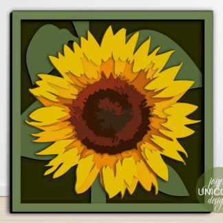 3D Layered Sunflower SVG, Sunflower Mandala SVG, Laser Cut Template, Multilayer Panel, Glowforge and Cricut Ready File, CNC File