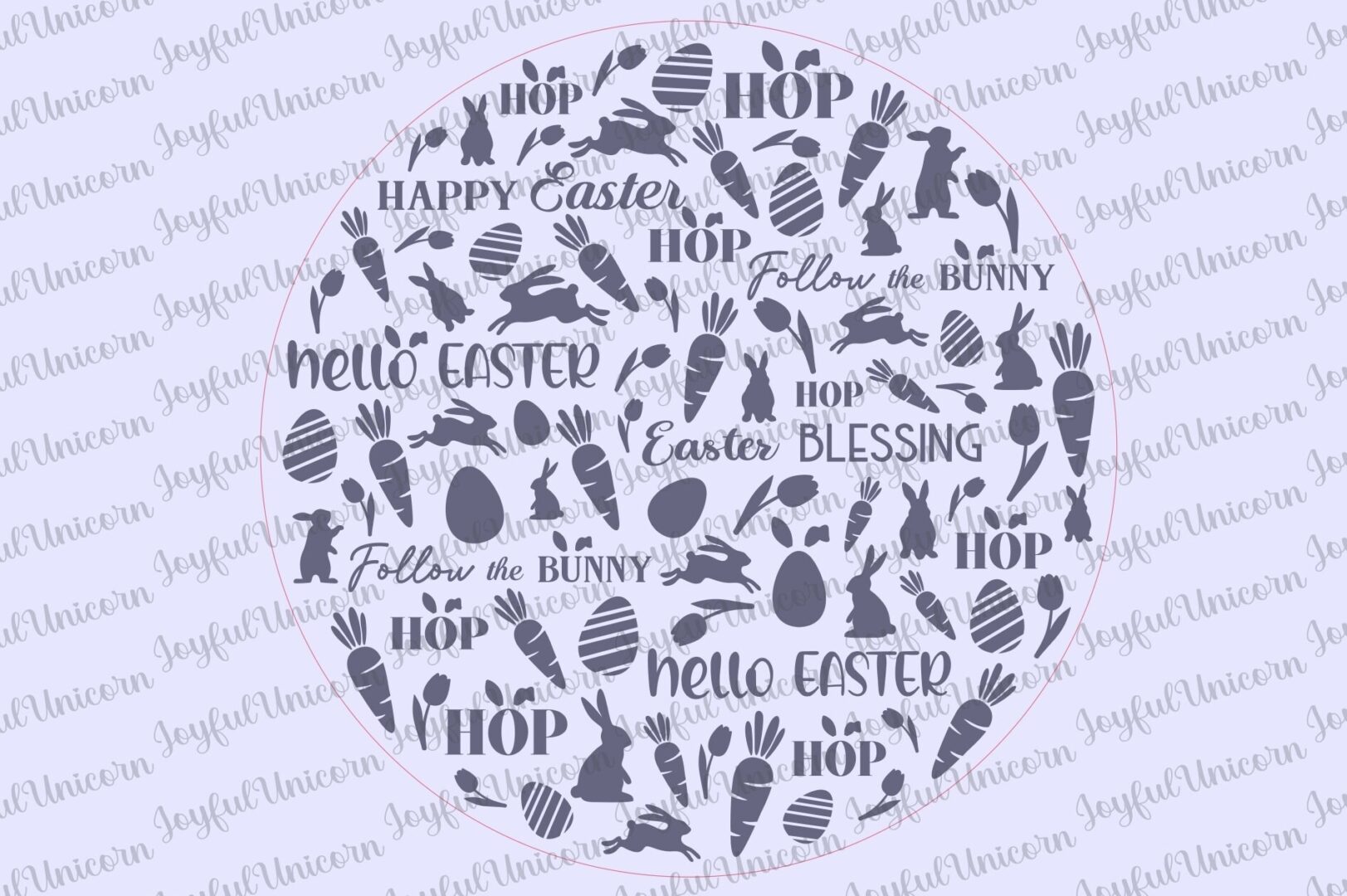 Easter Round Sign SVG, Bunny Board SVG, Laser Engraving File, Glowforge Ready File, Easter Cut File, Laser Engraving Pattern - Image 2