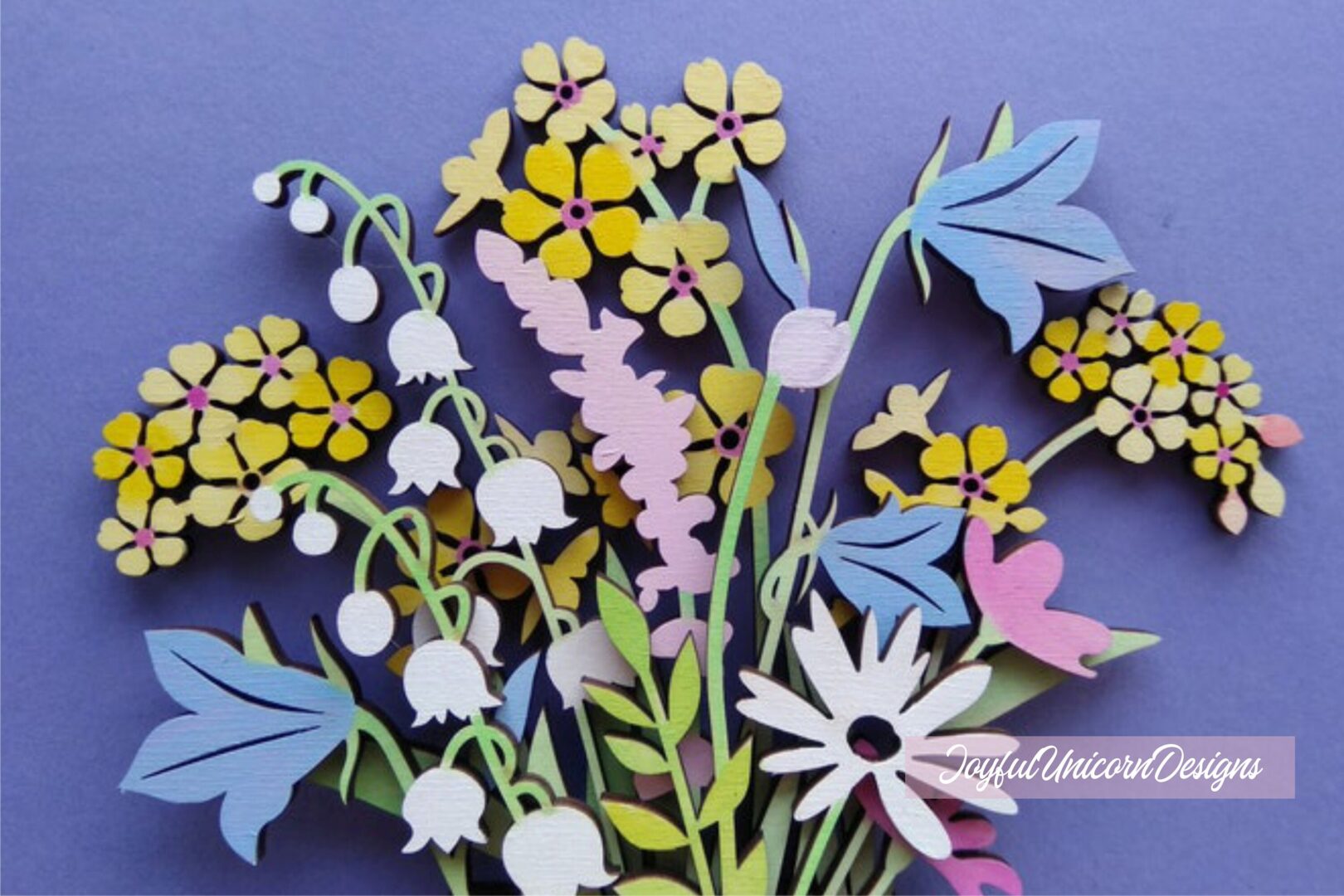 Mothers Day Flower Bouquet SVG, Mothers Day Gift SVG, Wildflower Bouquet SVG, Layered Flowers svg, Glowforge Ready File, Laser Cut File - Image 4
