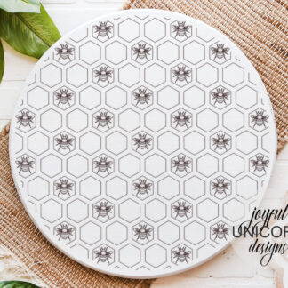 Bee Laser Score File, Laser Scoring Pattern, Glowforge Ready File, CNC File, Nursery Round Name Sign, Laser Cut File