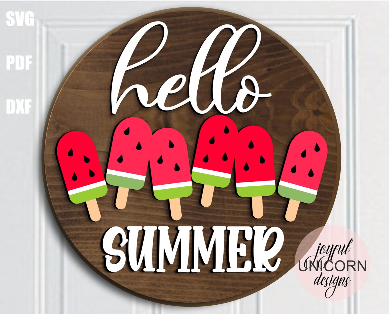 Summer Round Sign Bundle, Summer Door Hangers Bundle, Summer Welcome Signs, Cricut and Glowforge Ready File, CNC File, Laser Cut Files - Image 3