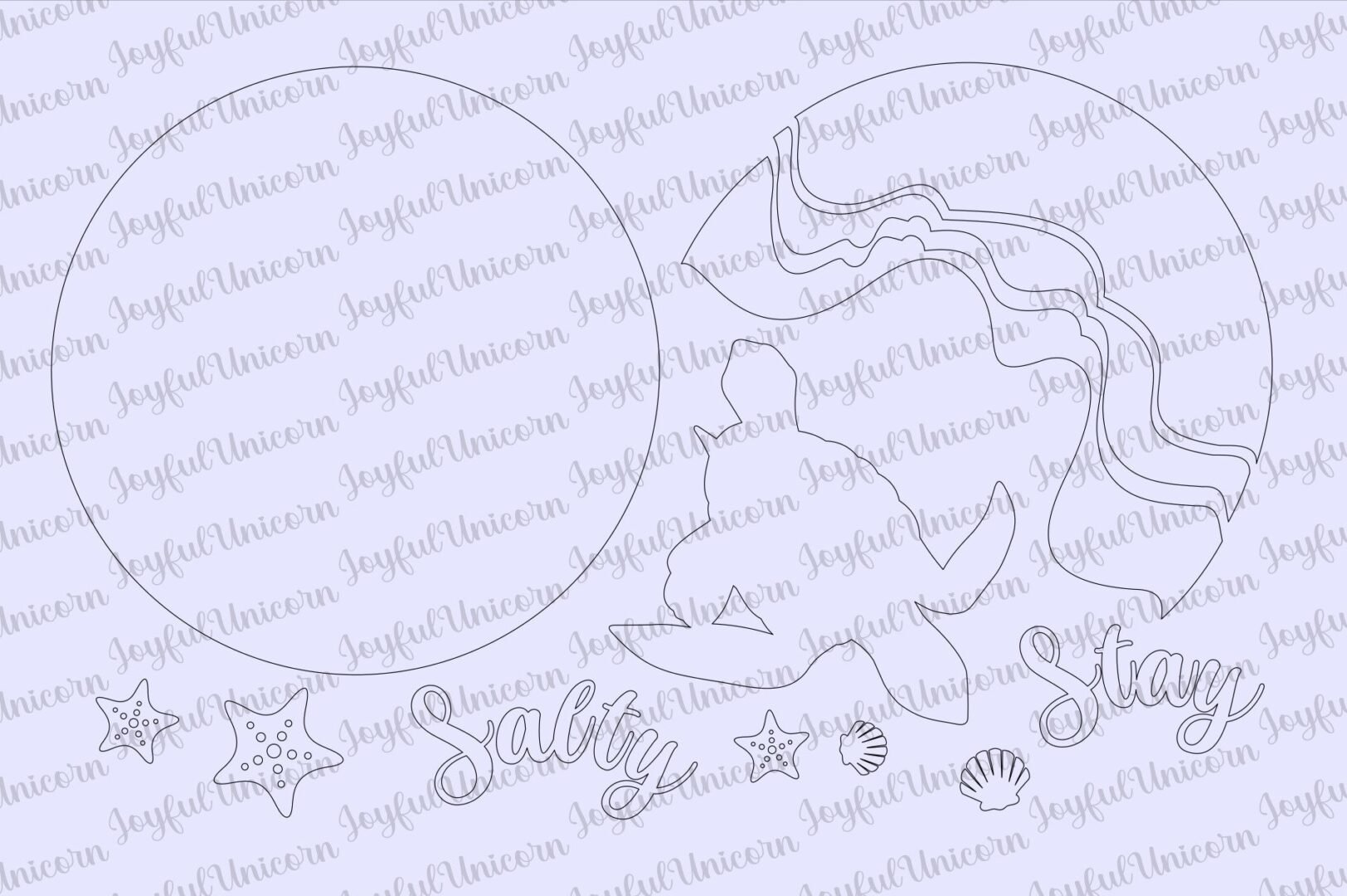 Stay Salty Round Sign SVG, Beach House Door Hanger SVG, Turtle Sign, Summer Welcome Sign, Glowforge and Cricut Ready File, CNC File - Image 3