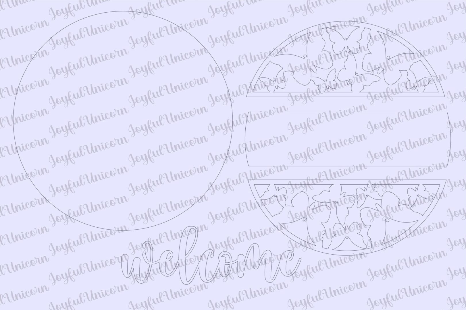 Butterfly Welcome Sign SVG, Summer Round Sign SVG, Spring Door Hanger svg, Glowforge and Cricut Ready File, Laser Cut File, CNC File - Image 3