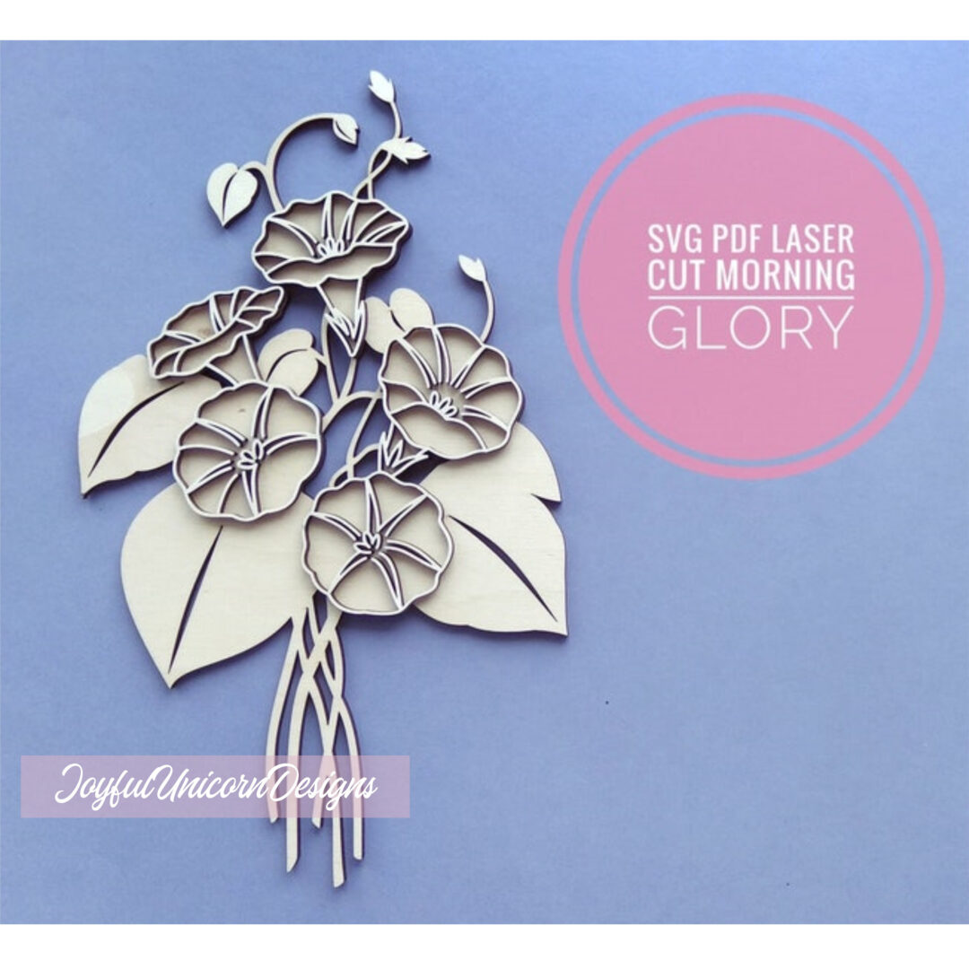 Morning Glory Flower SVG, Moonflower SVG, Wildflower SVG, Laser Cut File for Cricut and Glowforge, Layered Flower svg