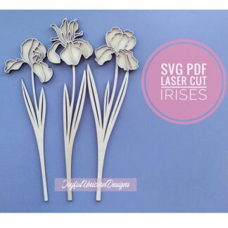 Iris SVG, Iris Flower SVG, February Birth Month Flower SVG, Bundles svg, Glowforge svg file, Layered Flower svg