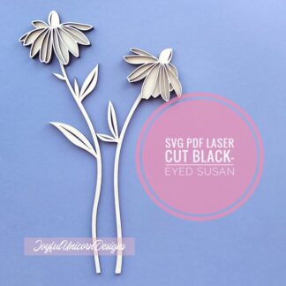 Black Eyed Susan Flower SVG, Echinacea Flower SVG, Wildflower SVG, Laser Cut File for Cricut and Glowforge, Vector Flower svg