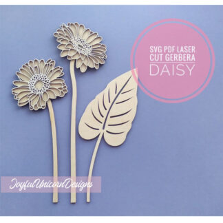 Gerbera Daisy SVG, Gerbera Flower SVG, Laser Cut Flowers SVG, Gerbera bouquet svg, Laser Cut File, Layered Flower svg, Wood Flowers svg