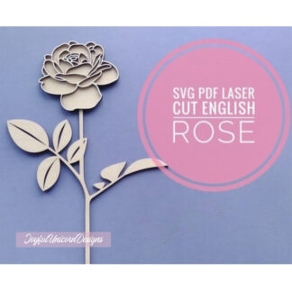 Long Stem Rose SVG, Laser Cut Flower SVG, Layered Rose SVG, Glowforge and Cricut Ready File, Vector Flower svg, Wooden flower svg