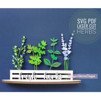 Fresh Herbs SVG, Kitchen Herbs SVG, Farmhouse Kitchen Sign, Laser Cut Plants, Laser Cut File, Kitchen Decor SVG, Glowforge Ready File
