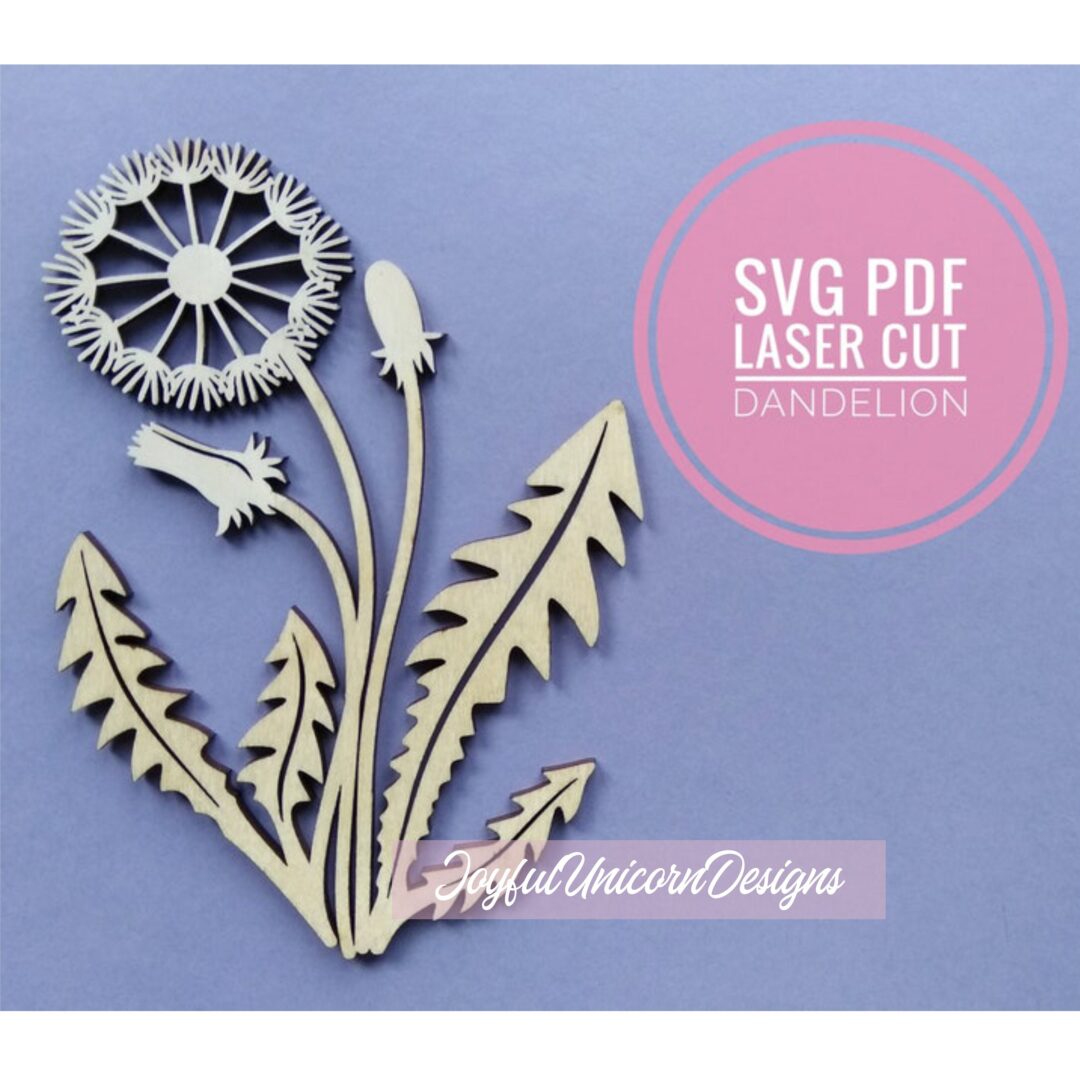 Dandelion SVG, Laser Cut File for Cricut and Glowforge, Vector Flower SVG, Wildflower SVG, Wood Flower svg, Laser Cut Plant svg
