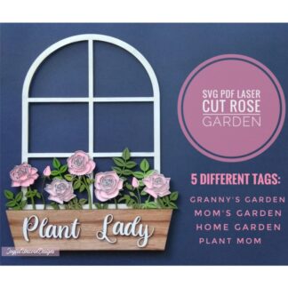 Mothers Day Sign SVG, Mothers Day Rose SVG, Rose Garden Sign SVG, Mom's Garden Sign, Granny's Garden sign, Laser Cut Flower, Laser Cut File