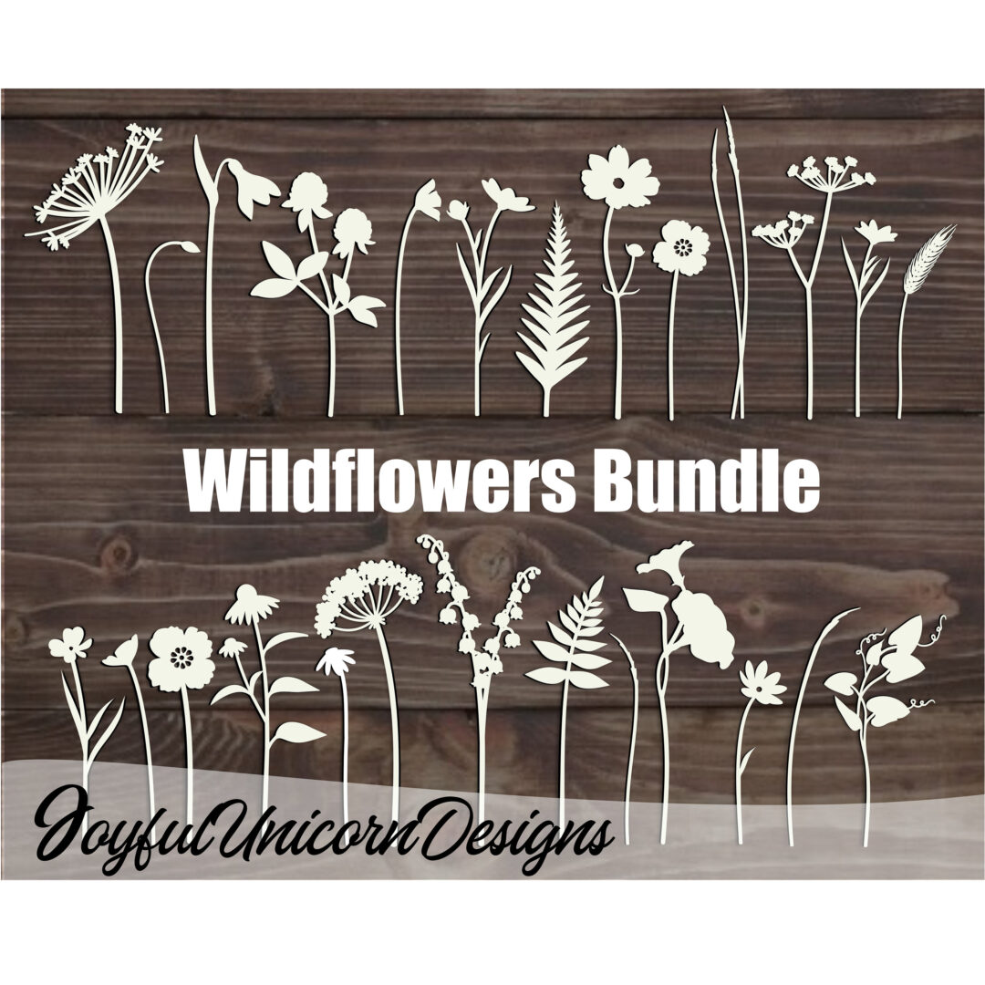 Beautiful Wildflowers SVG Bundle, Laser Cut Flowers, Glowforge and Cricut Files, Laser Cut Plants, Vector Flowers SVG, Wood Flower Bouquet