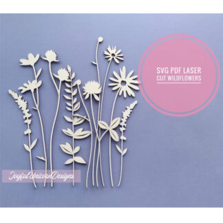 Wildflower SVG, Laser Cut Flowers SVG, Wood Flowers SVG, Laser Cut File for Cricut and Glowforge, Laser Cut Plants, Wildflower Bundle svg