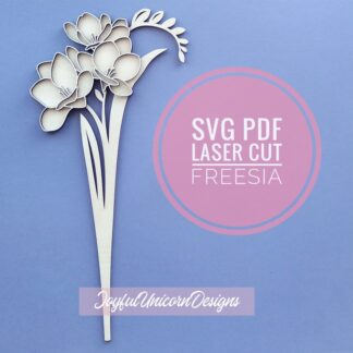 Freesia Flower SVG, Laser cut Flower for Cricut and Glowforge, Laser Cut File, Wood Flower SVG, Wildflower SVG, Layered Flower svg