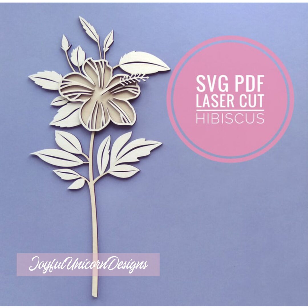 Hibiscus Flower SVG, Tropical Flower SVG, Hawaii Flower SVG, Laser Cut Flower for Cricut and Glowforge, Wildflower svg, Layered Flower svg