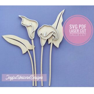 Calla Lilies SVG Bundle, Calla Lily Flower SVG, Laser Cut Flowers for Cricut and Glowforge, Vector Flower svg, Wood flower SVG