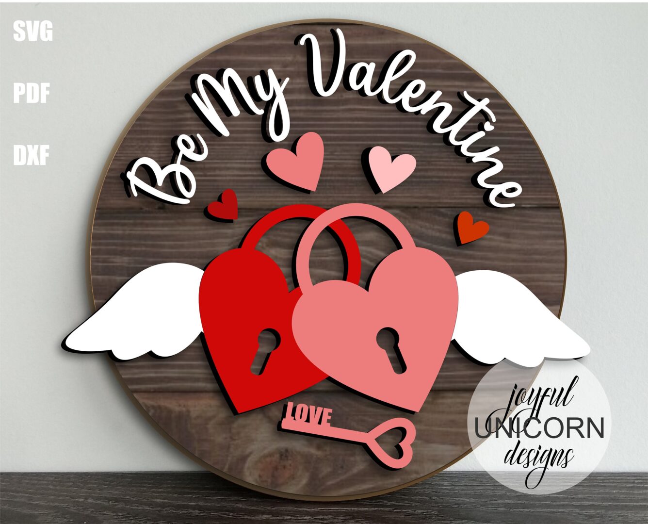Valentine's Day Wood Rounds Bundle SVG, Valentines Day Door Hangers SVG, Glowforge and Cricut Ready Files, Romantic Welcome Signs - Image 4