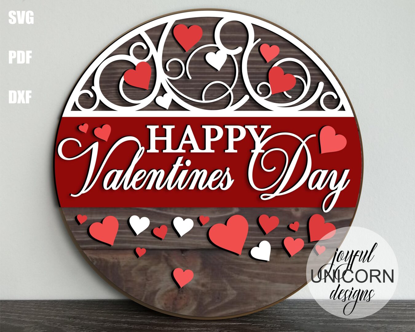 Valentine's Day Wood Rounds Bundle SVG, Valentines Day Door Hangers SVG, Glowforge and Cricut Ready Files, Romantic Welcome Signs - Image 3