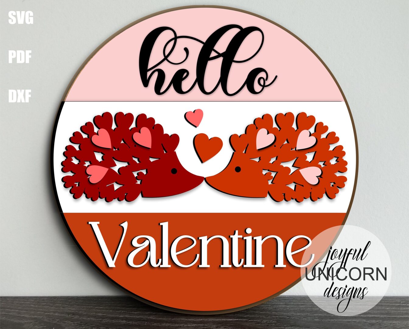 Valentine's Day Door Hangers Bundle SVG, Wood Round Signs, Glowforge and Cricut Ready Files, Romantic Welcome Signs SVG, Laser Cut Files - Image 6