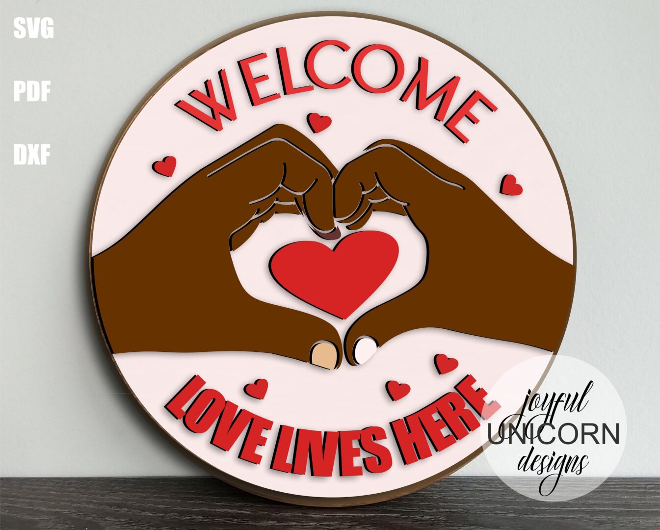 Valentine's Day Door Hangers Bundle SVG, Wood Round Signs, Glowforge and Cricut Ready Files, Romantic Welcome Signs SVG, Laser Cut Files - Image 5