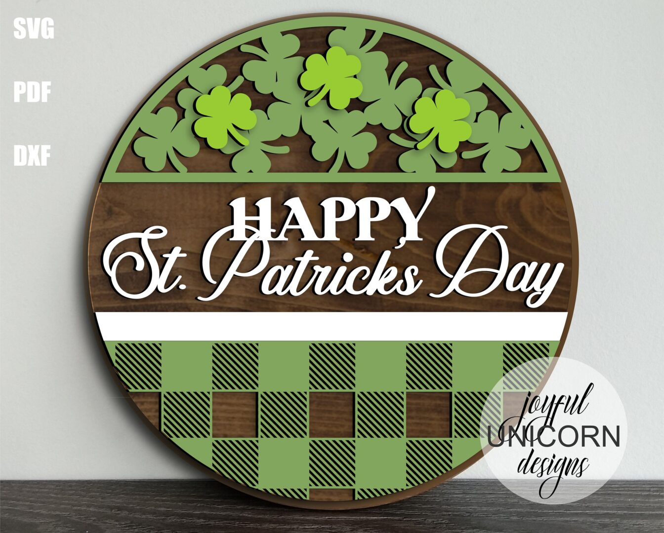 St. Patrick's Day Door Hanger SVG Bundle, Glowforge and Cricut Ready Files, Wood Round Signs, Shamrock Welcome Signs SVG, Laser Cut Files - Image 2