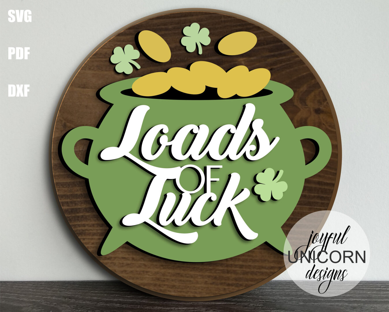 St. Patrick's Day Door Hanger SVG Bundle, Glowforge and Cricut Ready Files, Wood Round Signs, Shamrock Welcome Signs SVG, Laser Cut Files - Image 5