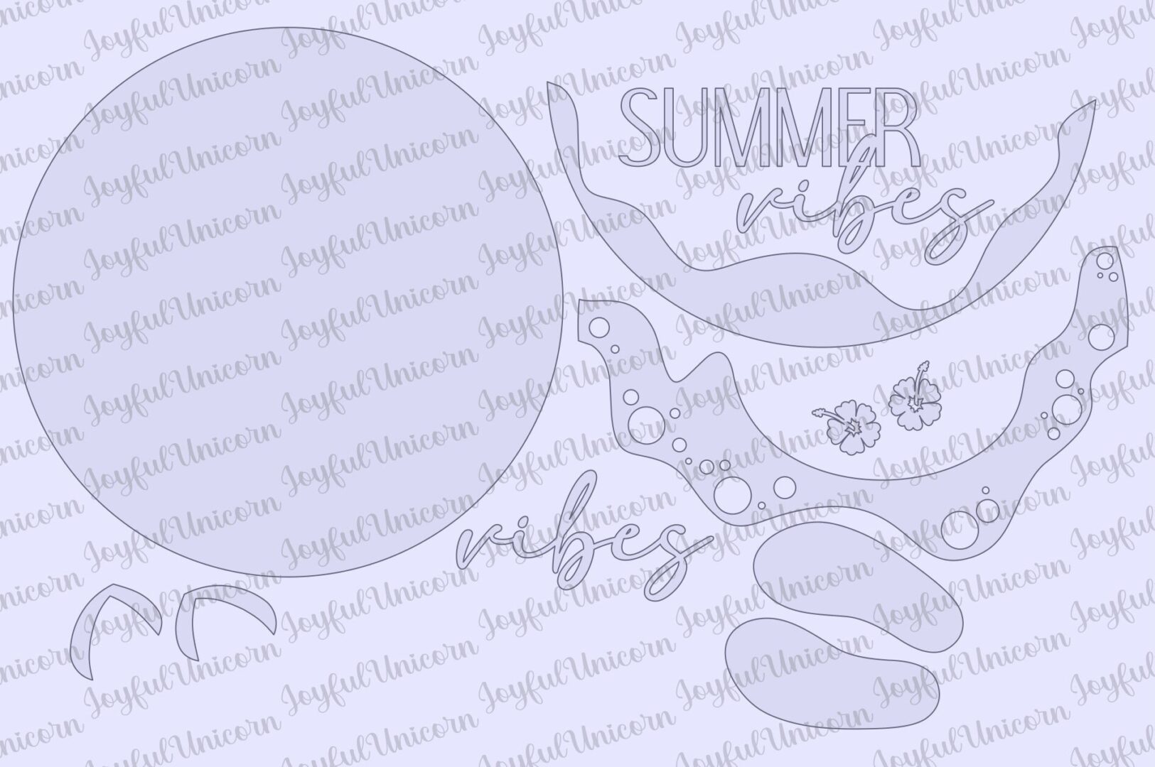 Summer Vibes Sign SVG, Beach House Welcome Sign SVG, Flip Flop Door Hanger, Glowforge and Cricut Ready File, Summer Front Door Decor - Image 3