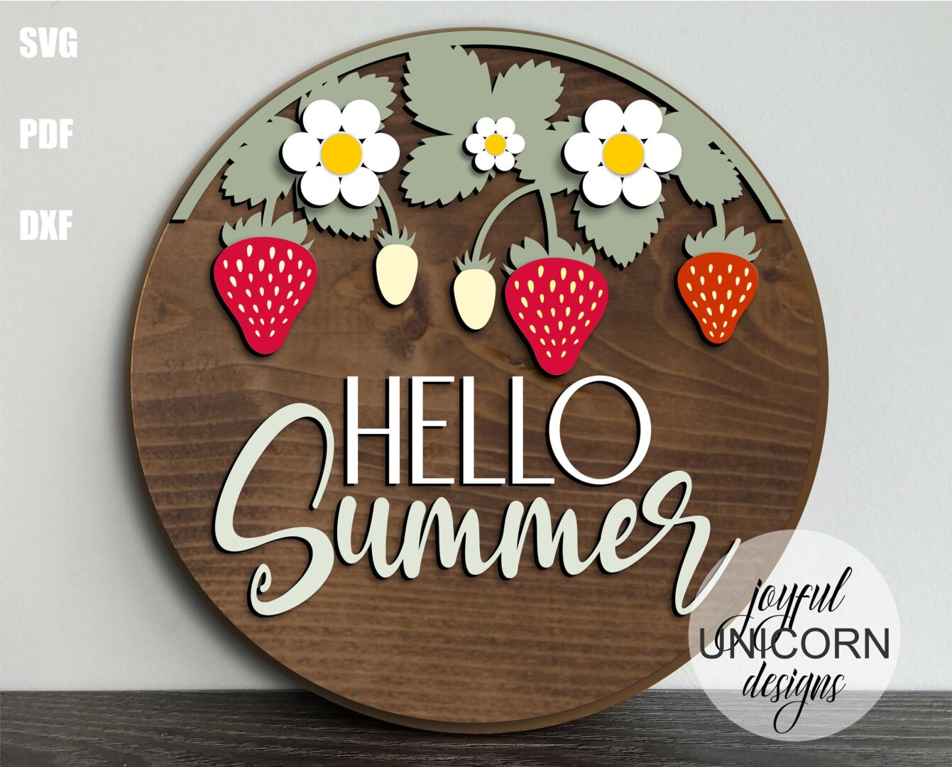 Summer Wood Round Signs SVG Bundle, Summer Door Hangers Bundle, Laser Cut Files, Glowforge and Cricut Ready Files, Summer Front Door Decor - Image 3