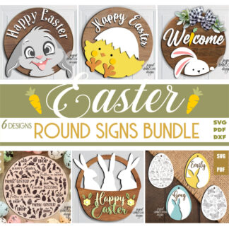Easter Signs SVG Bundle, Easter Welcome Sign SVG, Bunny Door Hangers, Easter Basket Tags SVG, Easter Score Board File svg, Laser Cut Files