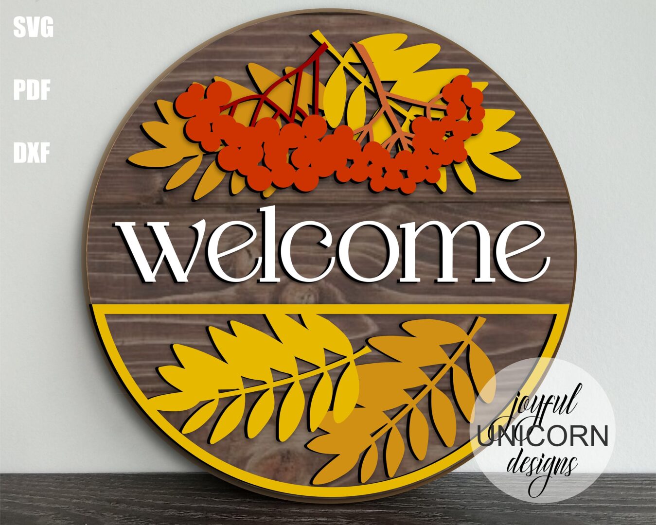 Autumn Door Hangers SVG Bundle, Fall Welcome Signs, Glowforge and Cricut Ready Files, Laser Cut Files, Autumn Front Door Decor SVG - Image 7