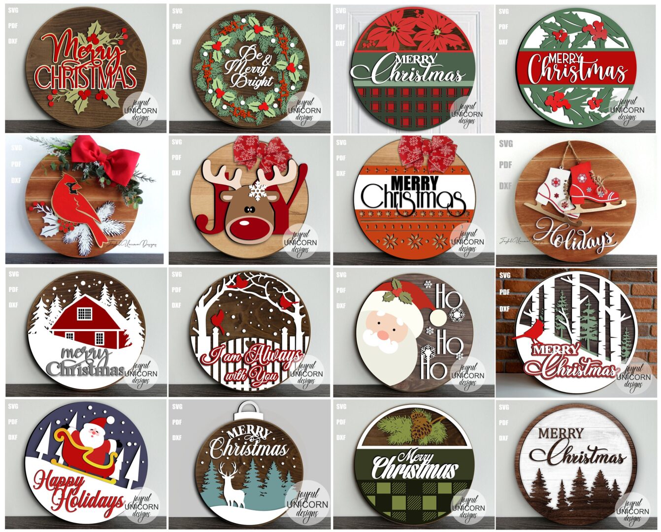 Christmas Door Hanger SVG Bundle, Glowforge Ready Files, Christmas Welcome Signs, Front Door Decor, Winter Holiday Signs, Laser Cut Files - Image 9